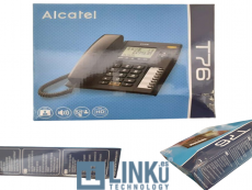 CAJA LEVEMENTE GOLPEADA ALCATEL TELEFONO FIJO COMPACTO T76 NEGRO