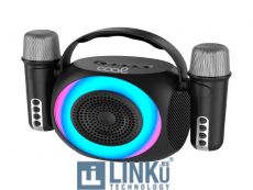 COOL ALTAVOZ BLUETOOTH UNIVERSAL MUSICA 6W MINI KARAOKE PARTY + 2 MICROFONOS NEGRO