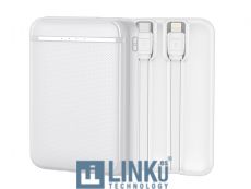 COOL BATERIA EXTERNA POWER BANK 5000 MAH (2 CABLES: TIPO C / LIGHTNING) BLANCO