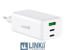 COOL CARGADOR RED UNIVERSAL ULTRA FAST PD PORT X3 (2 X TIPO-C + 1 X USB) 100W GAN BLANCO